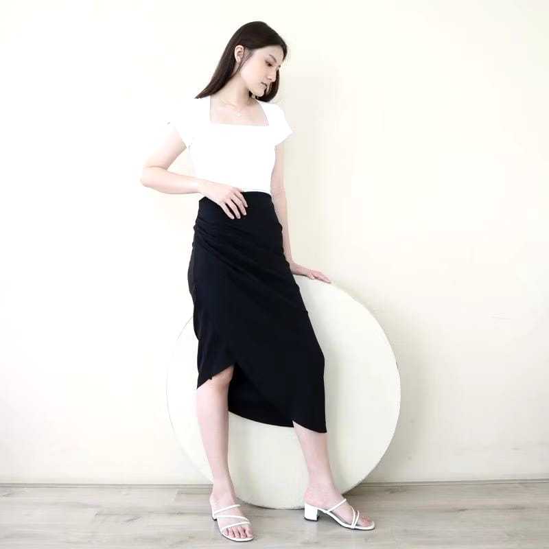 fey rok plani korea style/rok wanita midi/rok size s-xxxxl/rok korea  casual
