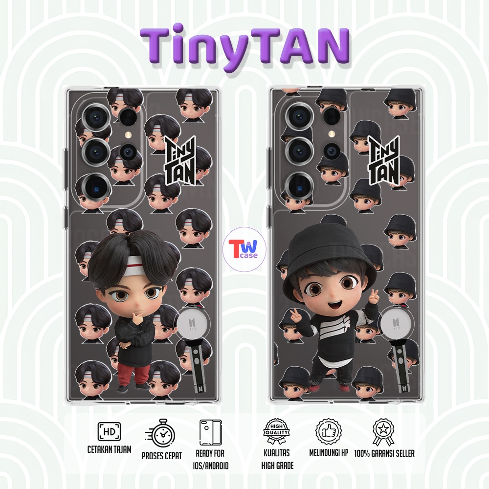 Casing HP Clear Softcase Tinytan High Grade TinyTAN Mini ARMY Stick Mic Drop Lucu Keren Imut
