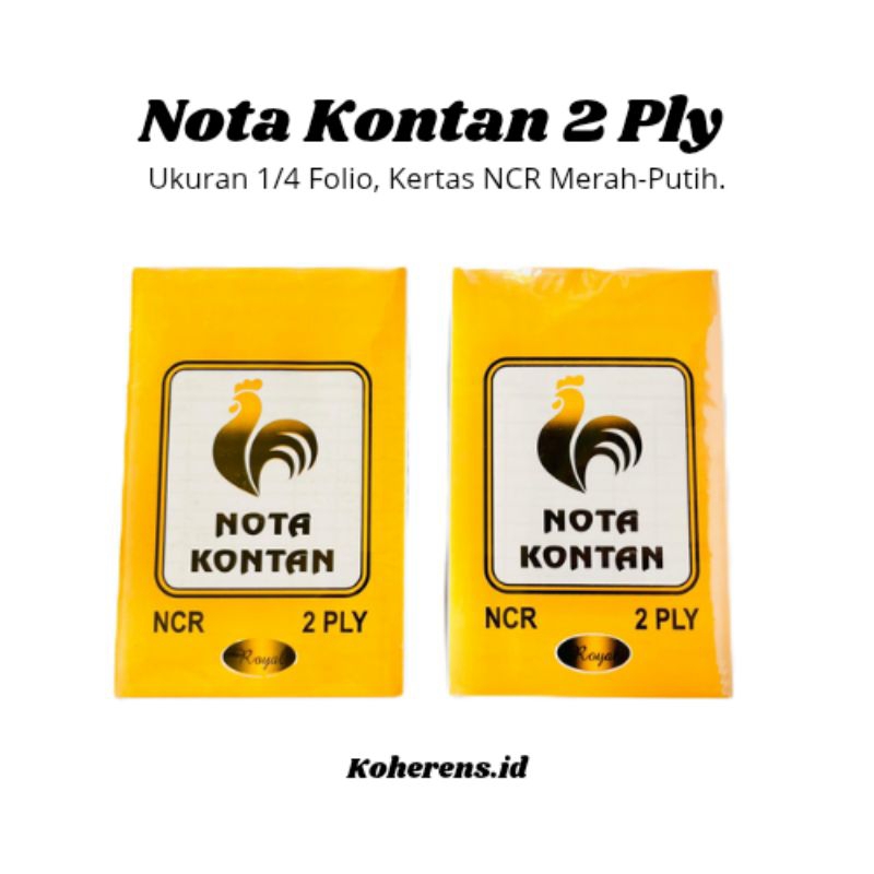 

(5 Buku) Nota Kontan 2Ply Kecil Ukuran 1/4 Folio Merek Royal Murah