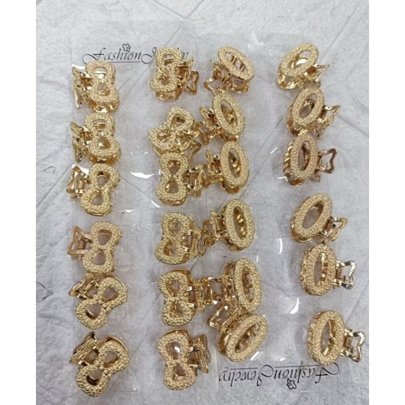 12 PCS JEPITAN RAMBUT JEDAI BESI GOLD KARAKTER MINI