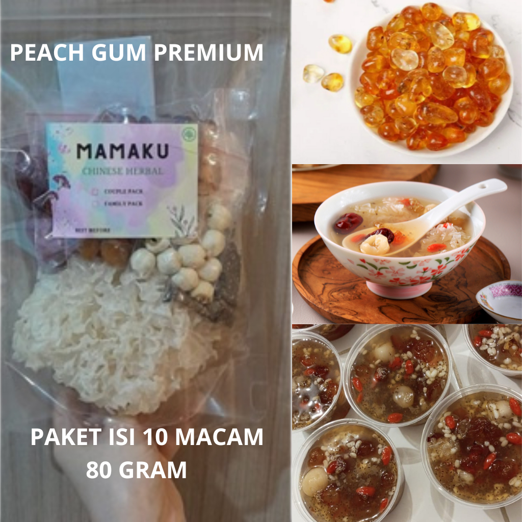 

MAMAKU Paket Dessert Peach Gum / Tao Jiao Kualitas Super Couple Pack 80Gr