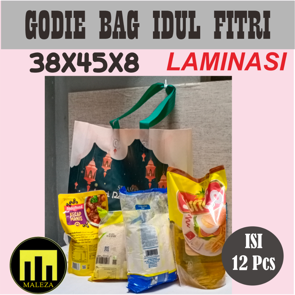 

Goodiebag idul Fitri lebaran 38x45x10/ Goodiebag lebaran Laminasi isi 12 pcs