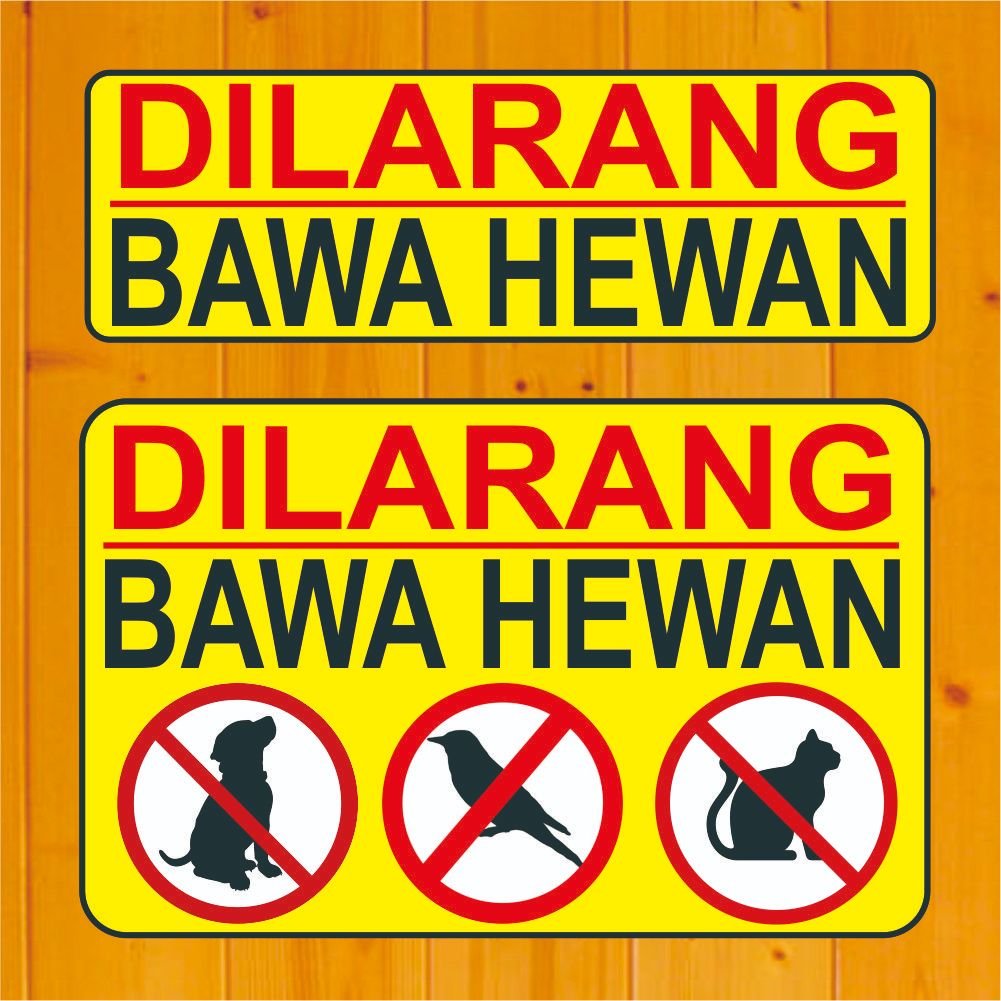 

Sticker Tulisan Dilarang Bawa Hewan Kucing Anjing Stiker Tempel Toko Rumah Makan Klinik Rumah Sakit