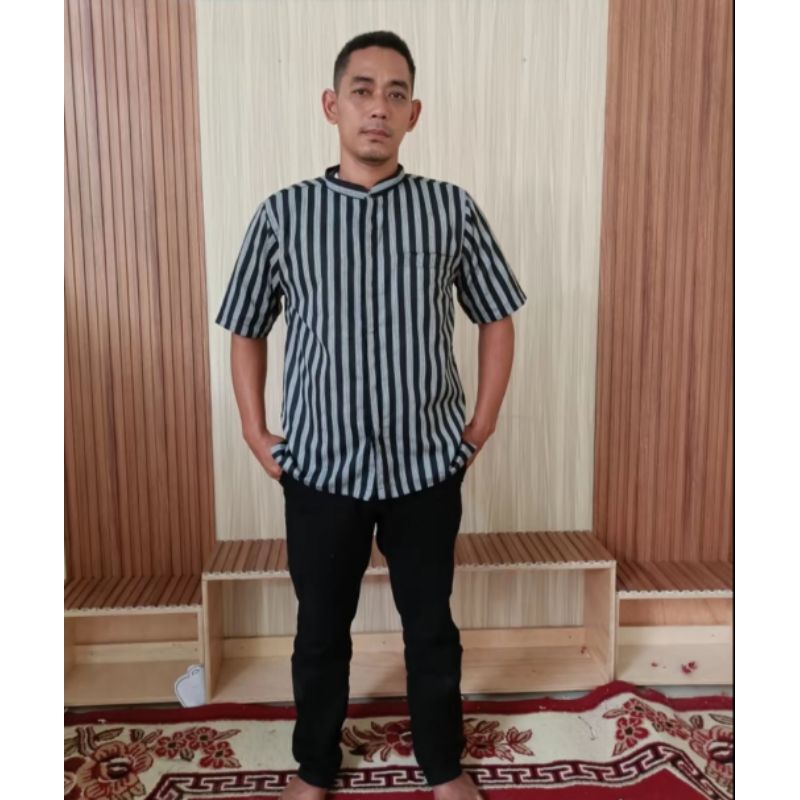 Kemeja lurik pria dewasa#kemeja lengan pendek