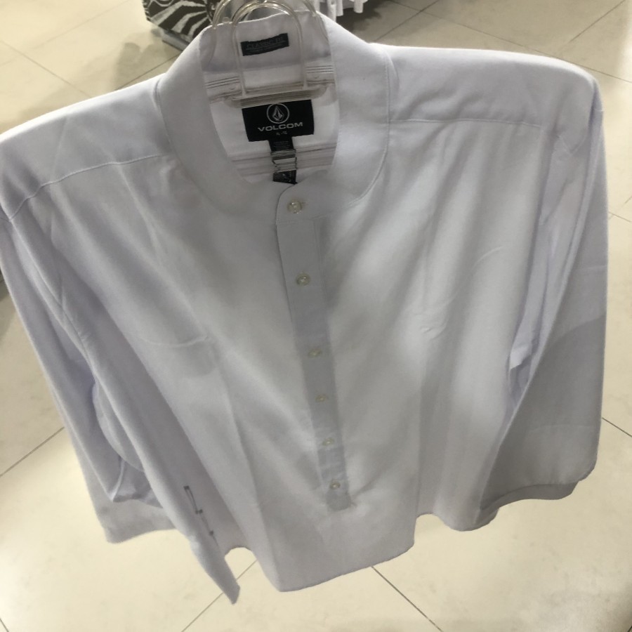 Kemeja pria volcom original zuiver long sleeve shirt white