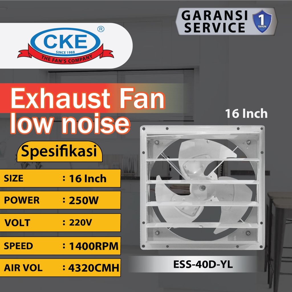 CKE Low Noise Eksos Fan ESS-40D 16 Inch Eksos Gedung/Exhaust Fan low noise