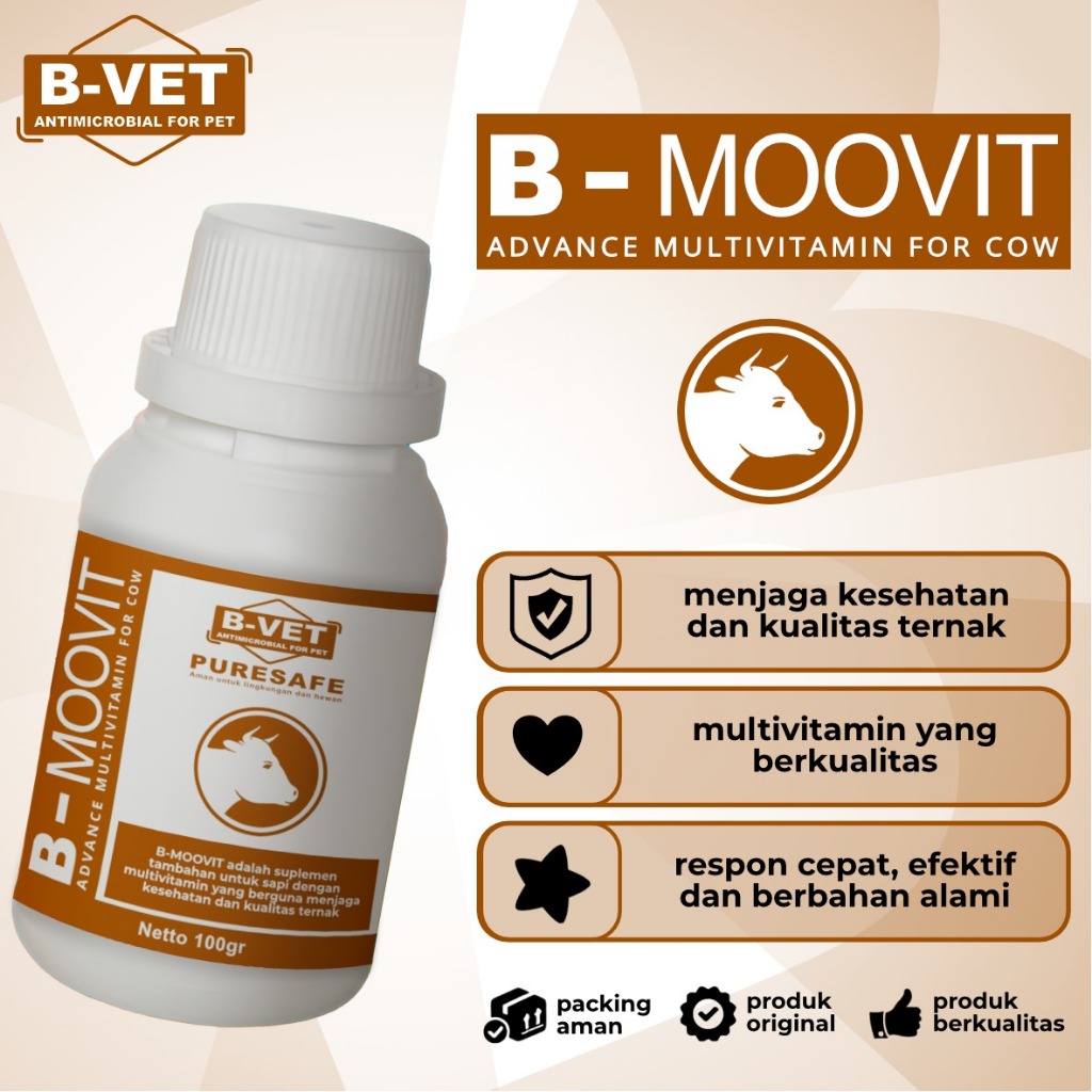 B-MOOVIT - MULTIVITAMIN UNTUK SAPI, SAPI SEHAT, VITAMIN SAPI, SAPI DOYAN MAKAN