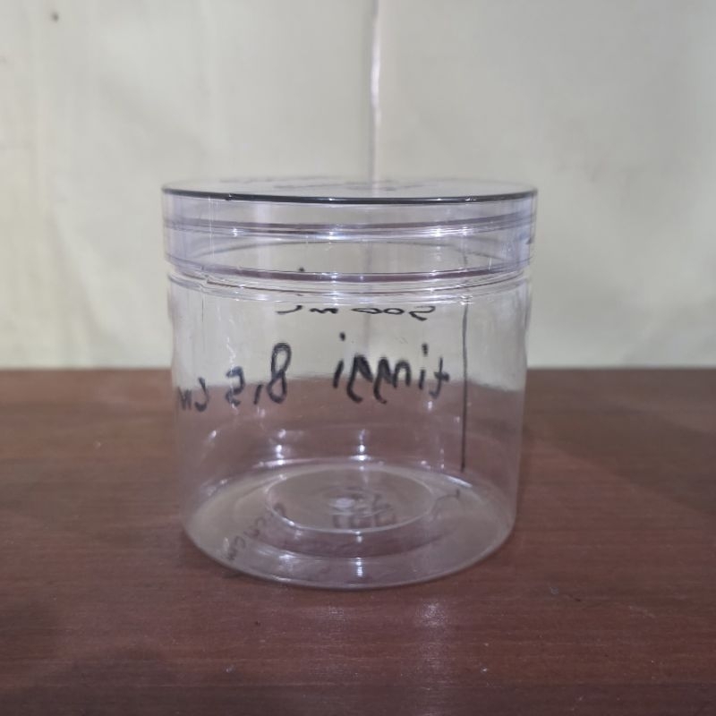 Toples Plastik / Jar Plastik / Toples Tabung 500ml (TINGGI 8,5 CM)