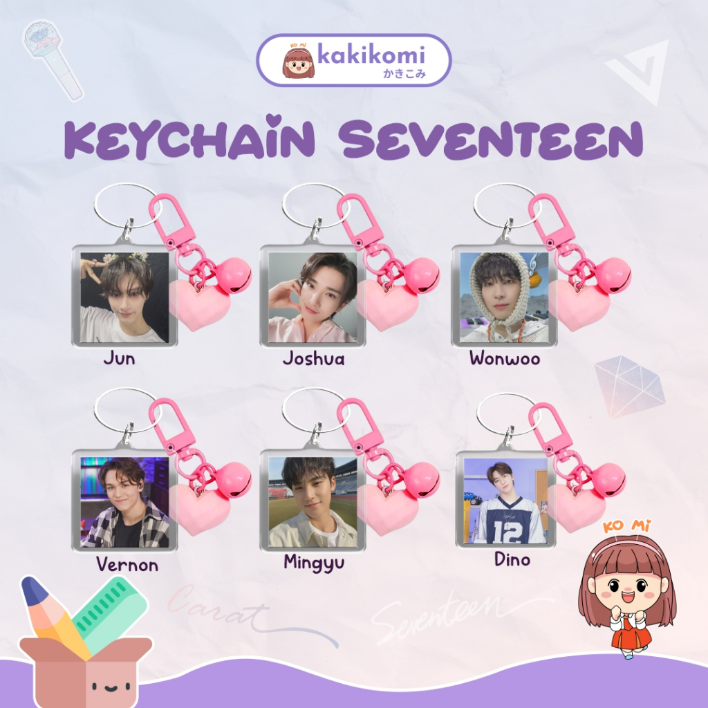 Kakomi keychain Seventeen Idol Kpop Mingyu Scoup Keychain Acrylic Murah