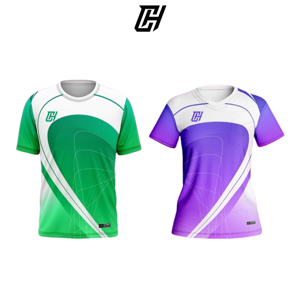 Kaos Baju Olahraga Jersey Couple Pasangan Pria Wanita Badminton Warna Terbaru Hijau Dan Ungu Full Pr