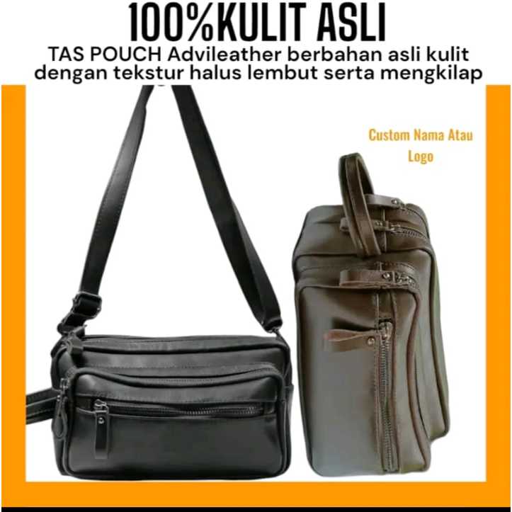 TAS SELEMPANG KULIT PRIA DAN WANITA ORIGINAL/HANBAG /COSTUM TULIS NAMA/TAS TANGAN/ASLI100%KULIT SAPI