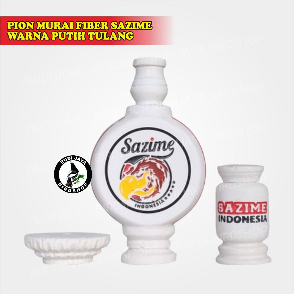 PION MURAI FIBER SAZIME WARNA PUTIH TULANG UNTUK PION GANTUNGAN SANGKAR BULAT BURUNG MURAI ANIS