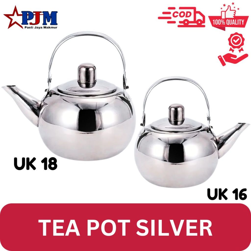 TEA POT STAINLESS PJM 16 & 18/TEKO STAINLESS TEAPOT STAINLESS/ teko teh stainless abu abu/teko teh