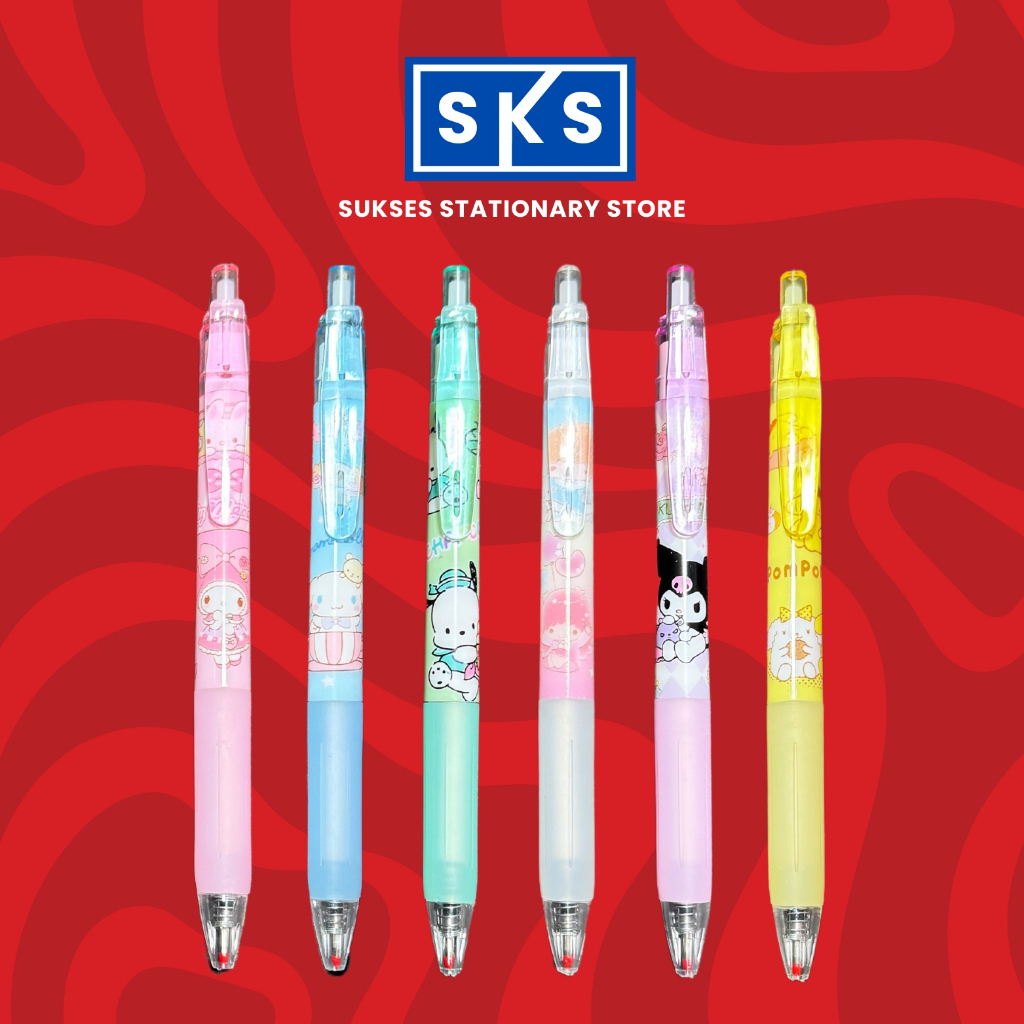 

Pulpen Gel Lucu Set 3 In 1 Sanrio Pen Mekanik Pulpen Tinta Hitam bolpoin