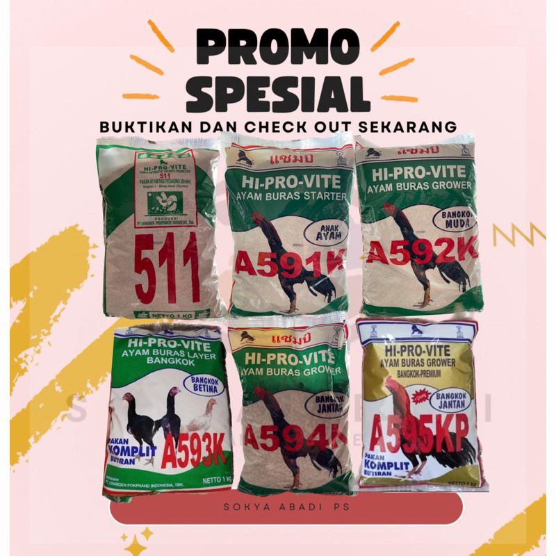 

Pakan ayam 511k , 591k , 592k,593k,594k dan 595kp