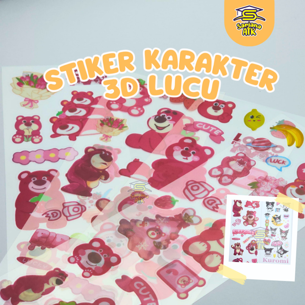 

Stiker / Sticker Funcy / Aneka Stiker Karakter / Stiker 3D / Stiker Timbul Sanrio Labubu