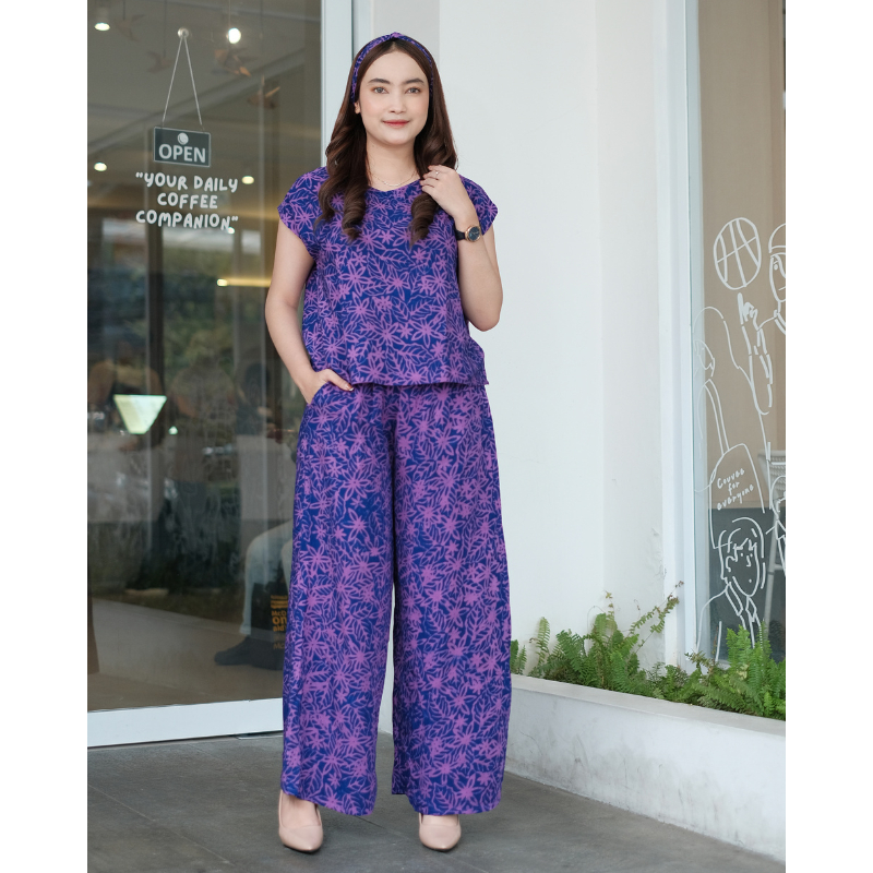 DIARIMBI - One Set Kamila setelan wanita one set rayon batik cap model kulot kamila by Diarimbi