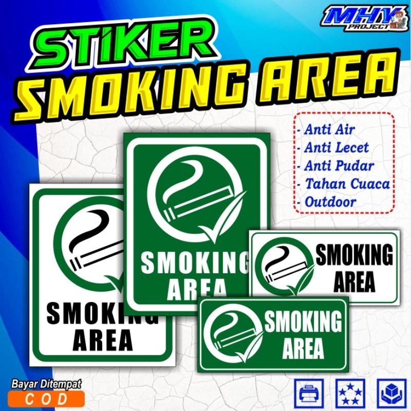 

Stiker smoking area,stiker area smoking waterproof