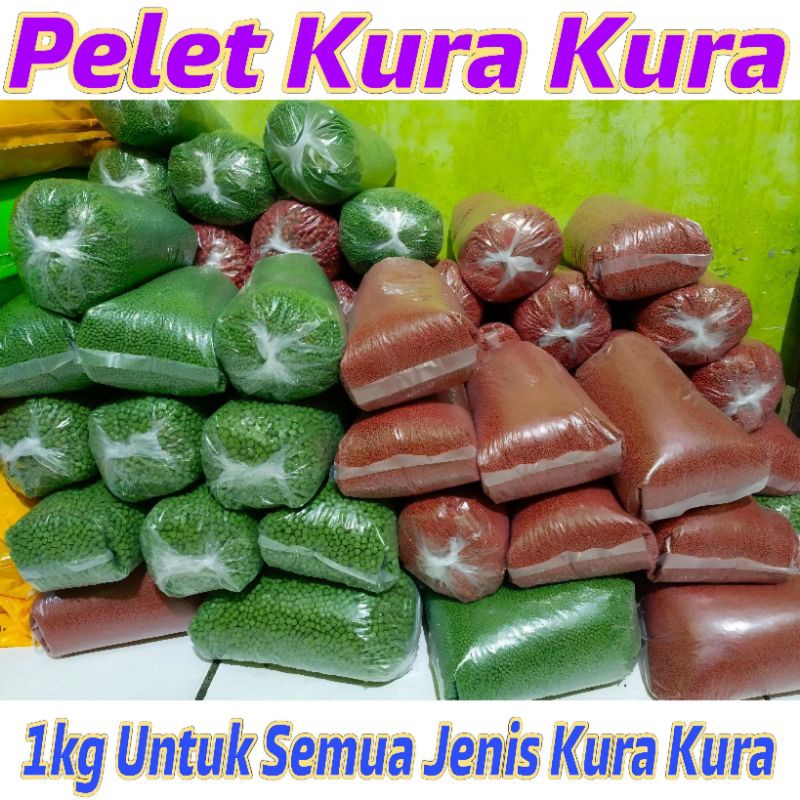 MAKANAN KURA KURA 1KG TURTLE FOOD PAKAN MERAH PELET HIJAU SEMUA JENIS KURA KURA SULCATA BRAZIL DADA 