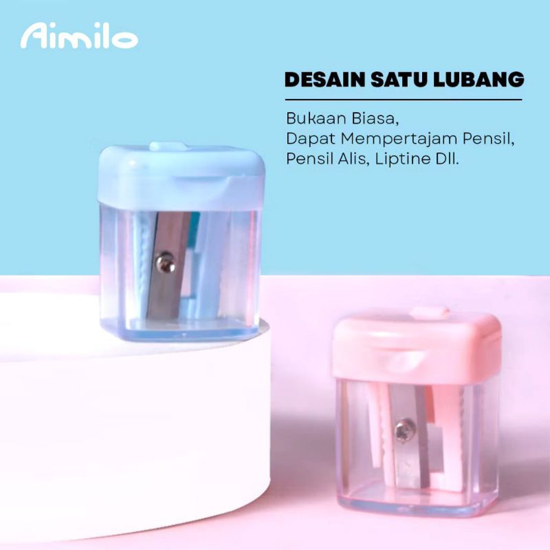 

LILKA Rautan Serutan Pensil Putar Sharpener Dengan Penutup Rautan Serutan Sharpener Pastel Color