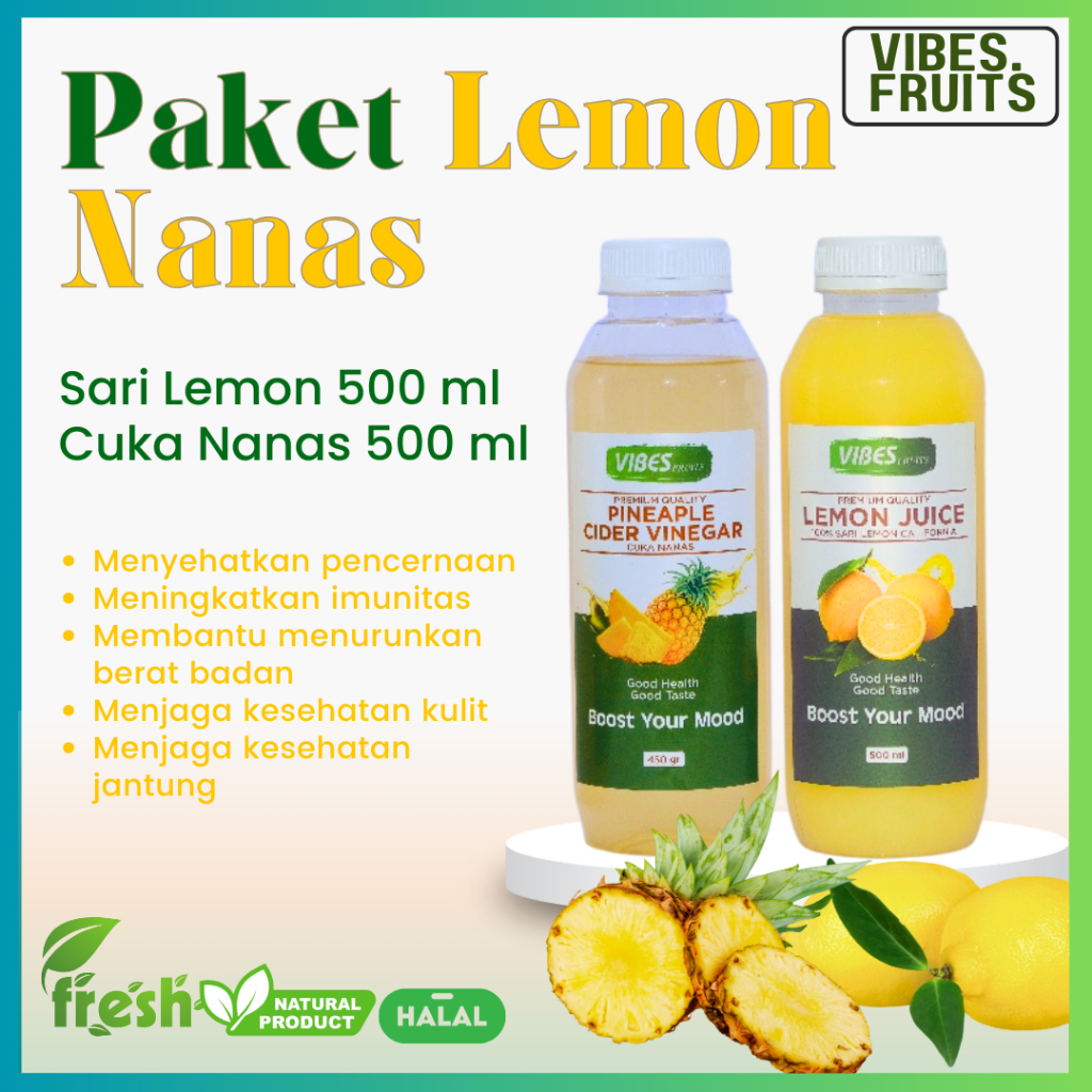 

Paket Diet Sehat Obat Diabetes Sari Lemon + Cuka Nanas 500ml / Paket Hemat Sari Lemon Cuka Nanas