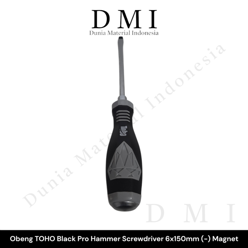 Obeng TOHO Black Pro Hammer 6x150mm (-) | Screwdriver Magnet | Obeng Perkakas | (1PC)