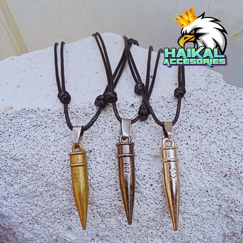 Kalung tali korea bandul peluru kalung bandul liontin peluru Kode-007K