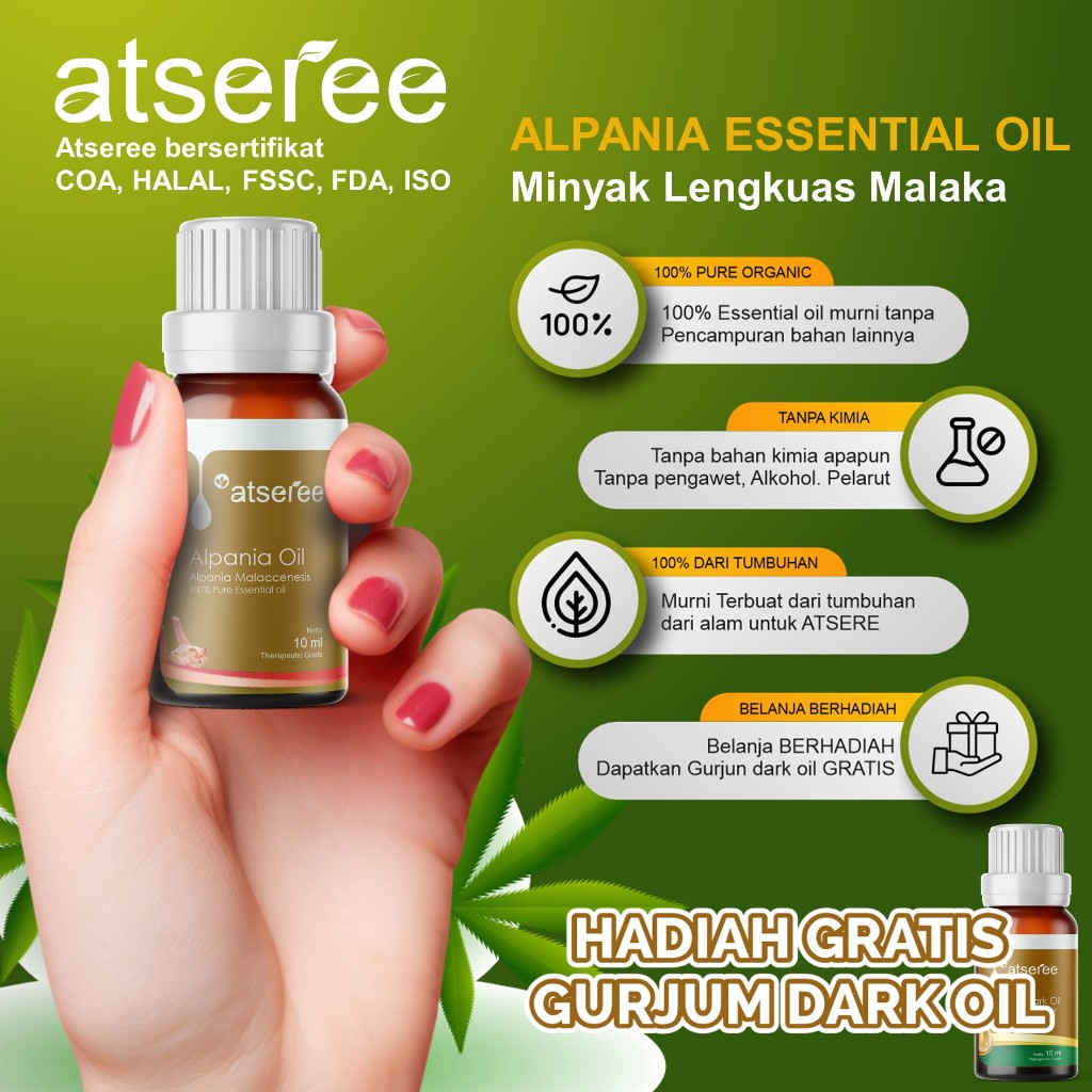 Atseree Essential Oil Alpania Malaccenesis Minyak Atsiri Lengkuas 5 ml 10 ml 30 ml 100 ml 1 liter 10