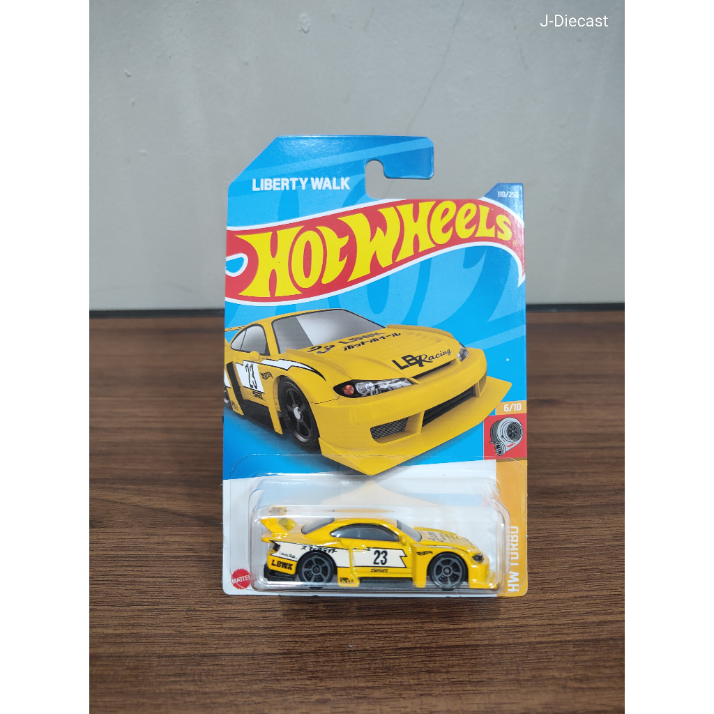 Hotwheels Reguler Nissan Silvia S15 LBWK Kuning Japan Card [Free Protector]