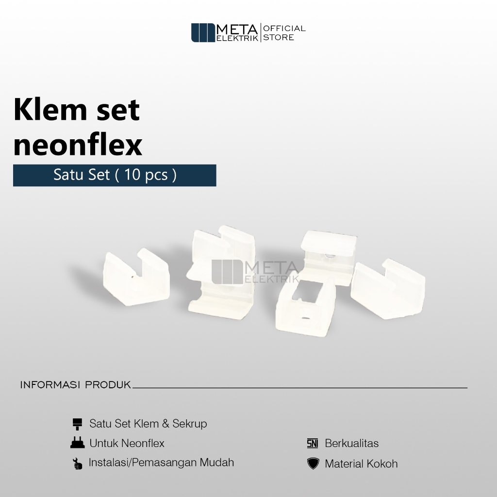 Klem Neon Flex bracket dudukan lampu neon flex 220 V +bonus sekrup
