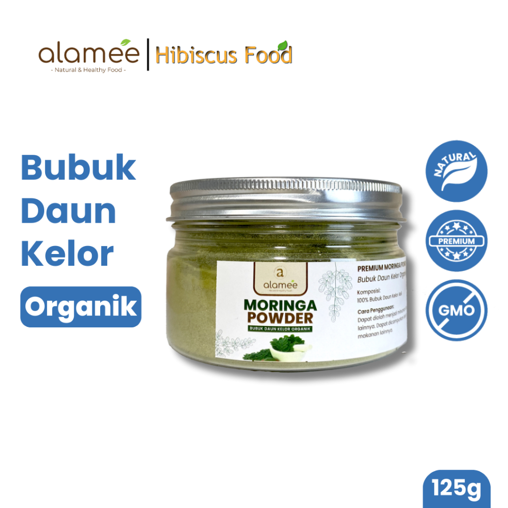 

ALAMEE Bubuk Minuman Daun Kelor Moringa Powder Serbuk Daun Kelor Herbal Tanpa Gula 125gr