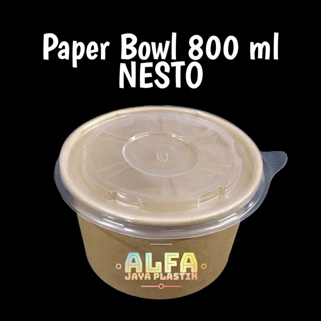 Paper Bowl 800ml / NESTO / Paper Rice Bowl Kraft