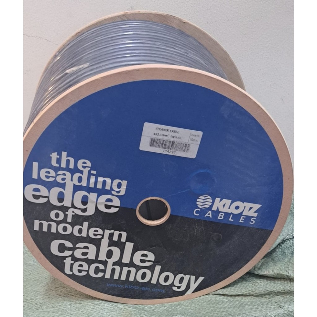 KABEL SPEAKER KLOTZ 4x2,5 SERABUT TEMBAGA HARGA 1ROLL 100M