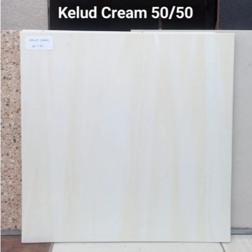 KERAMIK LANTAI MOTIF SALUR GLOSY UKURAN 50X50 | YHC KELUD CREAM C 50X50