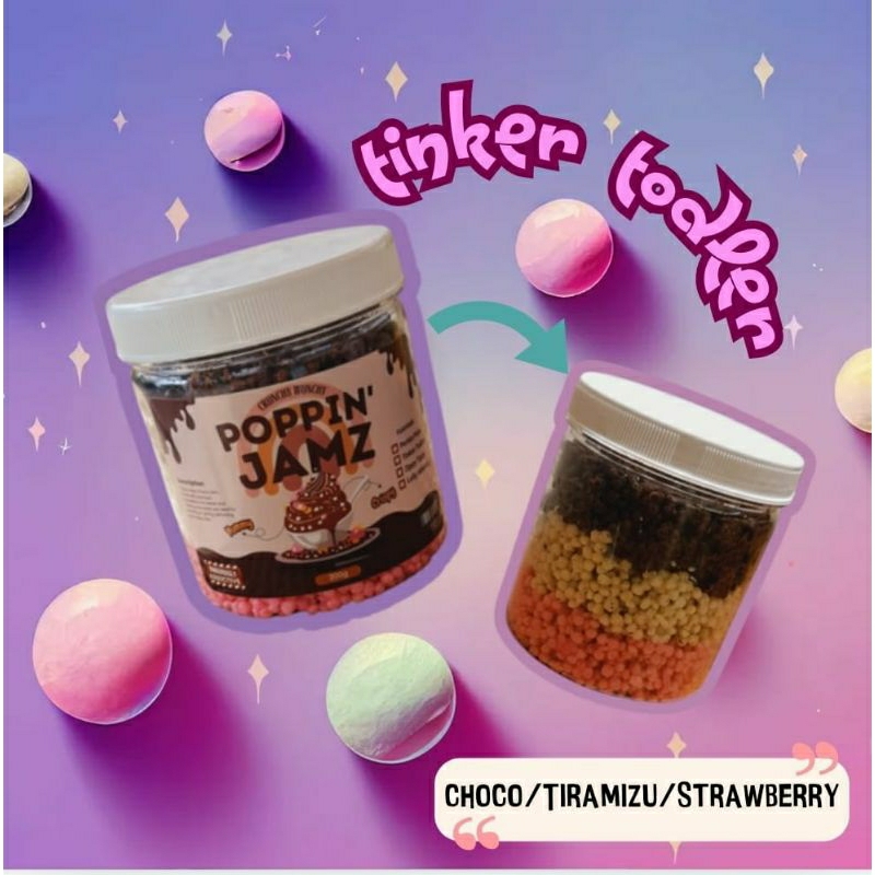 

Tinker Todler Poppin Jamz Rice Crackers 3 Flavour / Cemilan Nyam-Nyam Coklat Viral / Selai Coklat 3Rasa