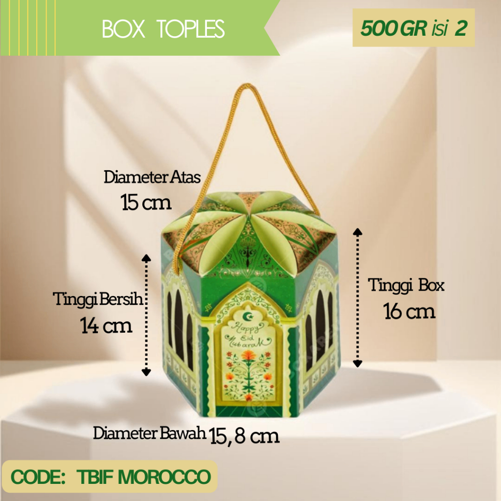 

Box Lebaran 2 Toples 500gr / Dus Jinjing Packaging Hampers Idul Fitri TBIF MOROCCO