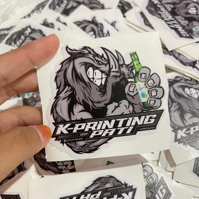 CETAK STIKER VINYL CHINA CUSTOM LOGO / DESAIN / GAMBAR / LABEL METERAN PAKET LENGKAP LAMINASI GLOSSY
