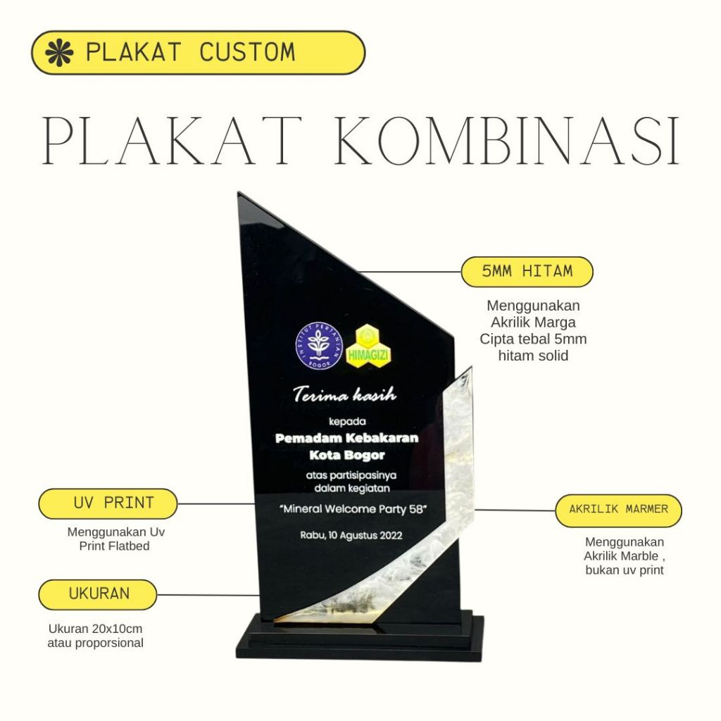 Plakat akrilik custom/plakat pembicara/plakat custom