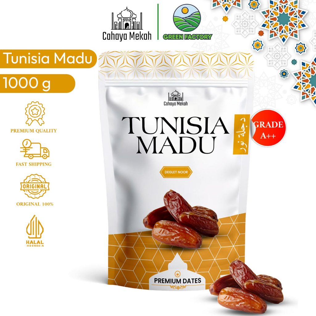 

Cahaya Mekah Kurma Tunisia Deglet Noor Pouch 1kg Premium Original High