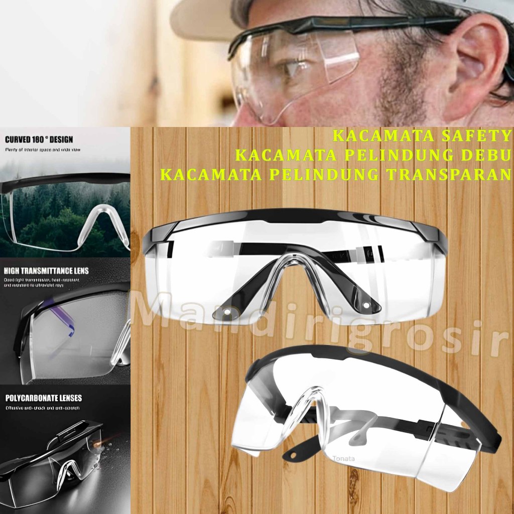 Kacamata Pelindung Debu * Kacamata Safety * Kacamata Pelindung Transparan * 1pcs