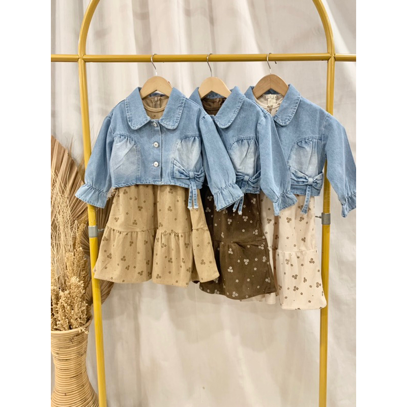 Tunik + Cardi Jeans Anak Perempuan