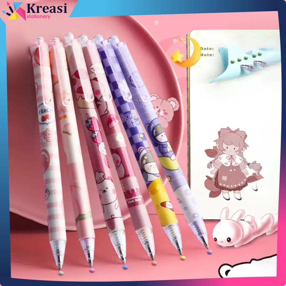 

Pulpen Lem Stik Cepat Kering Warna Permen DIY Stationery Pelajar / Pena Lem Pulpen Mekanik Ballpoint Motif Kartun Kreasi Stationery A41