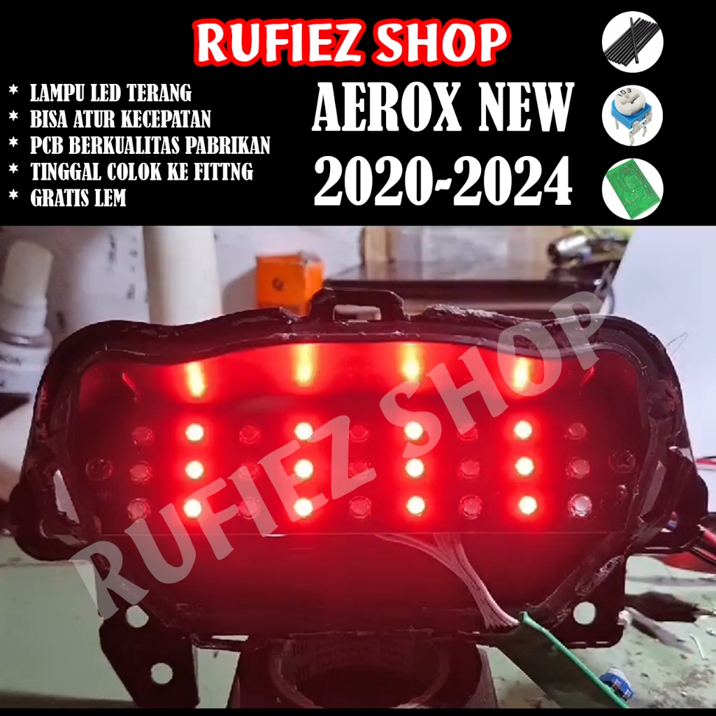 Custom lampu stoplamp running aerox new / aerox connected / aerox cyber city 2020-2024 8 Mode 10 Mod