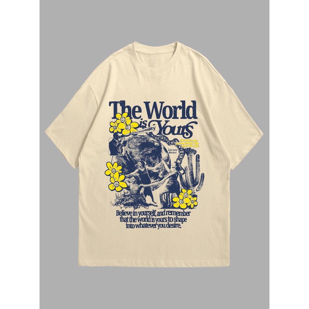 WL.V Kaos The World Is Yours Skena Amerika baju atasan wanita terbaru kekinian kaos pria size skena 