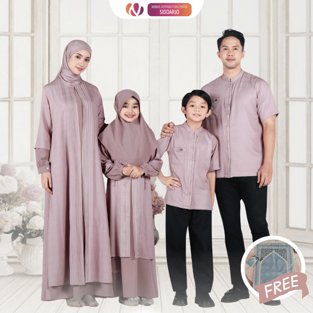 baju seragam keluarga pesta pernikahan 2025 - Sarimbit Mewah Nibras Rayya Series Daisy Rose