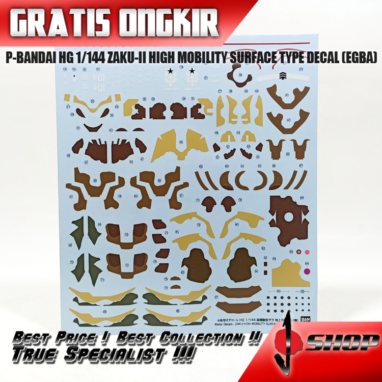 P-BANDAI HG 1/144 ZAKU-II HIGH MOBILITY SURFACE TYPE DECAL (EGBA) LTDHG420