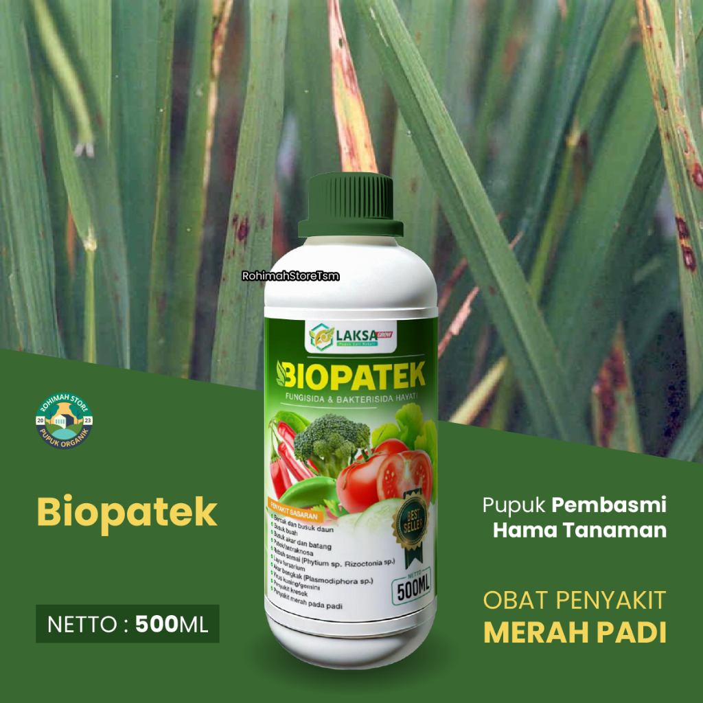 BIOPATEK Obat Penyakit Padi Merah Ampuh Pupuk Fungsida Hayati Tanaman Anakan Padi Sawah Terbaik