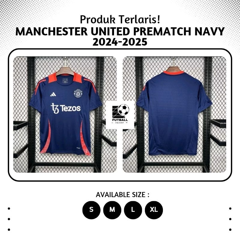 JERSEY BOLA PREMIUM MANCHESTER UNITED MU TRAINING BIRU TEZOS 2024/2025 NEW SEASON