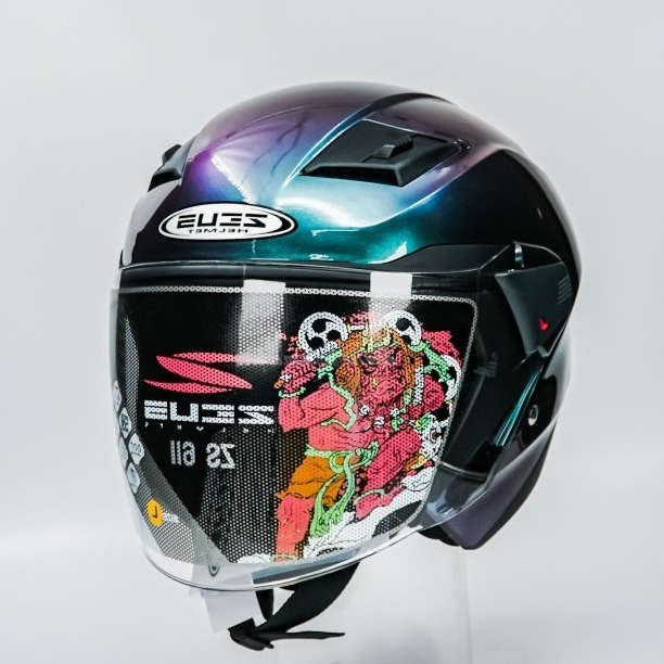 Zeus ZS611 CHAMALEON PURPLE GLOSSY Double Visor