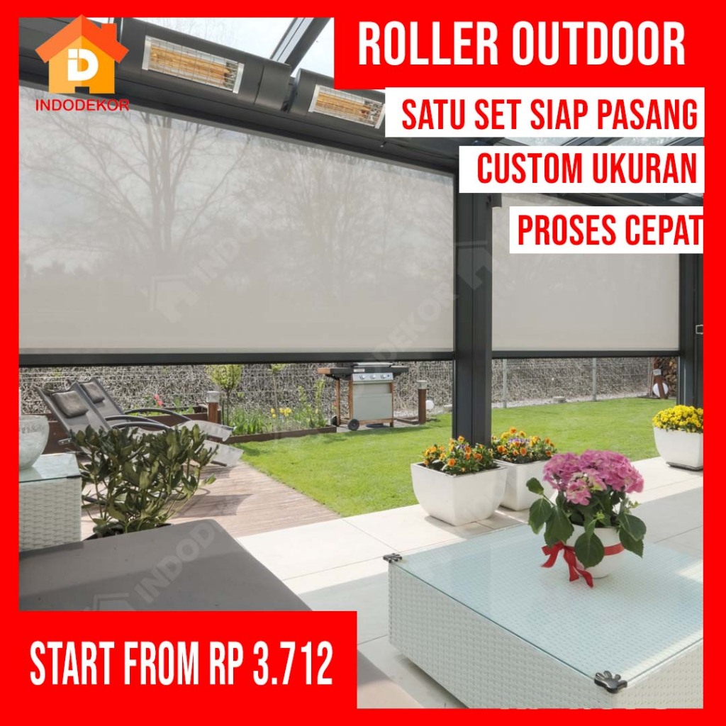 Sharp Point Roller Blind Outdoor tirai gulung luar tirai bambu anti air dan tahan panas